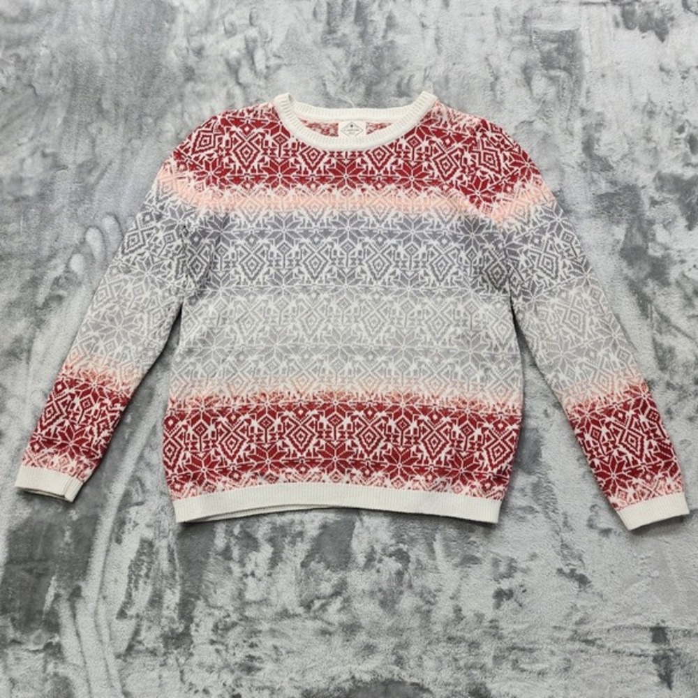 St Johns Bay Sweater Women‎ L Multicolor Geometric Snowflake Holiday Winter